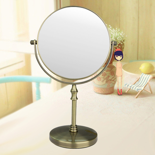 米乐佩斯梳妆镜子台式化妆镜美容镜双面镜便携镜复古放大欧式镜子