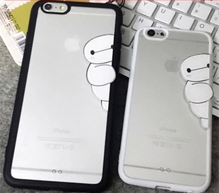 苹果6/6PLUS大白手机壳 iPhone6S可爱卡通 5S/4S日韩挂绳情侣外壳