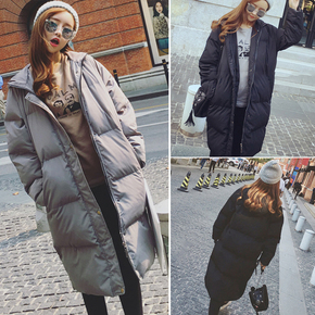 2015冬季新款中长款时尚夸张个性保暖时尚棉衣外套连帽学生大衣女