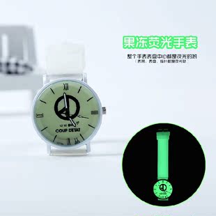 bigbang 权志龙同款电子石英表果冻夜光荧光手表时尚潮流 WH249
