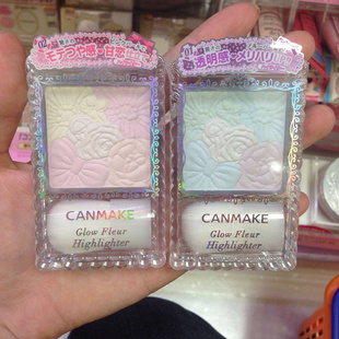 芒果日本代购CANMAKE花瓣雕刻高光脸颊提亮修容打亮5色玫瑰高光粉