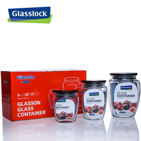韩国进口Glasslock玻璃密封储物罐 三光云彩糖果罐 茶叶保鲜罐