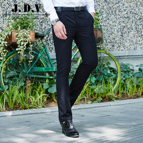 JDV男装 2015年秋季新款时尚商务休闲裤 男士黑色修身韩版西裤男