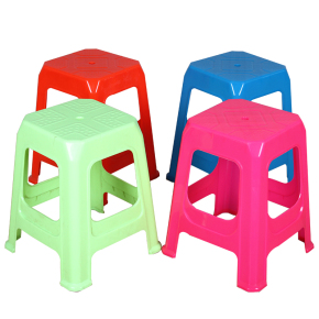 加厚凳子塑料凳子椅子休闲方凳高凳蓝色凳子餐凳浴室凳防滑休闲椅