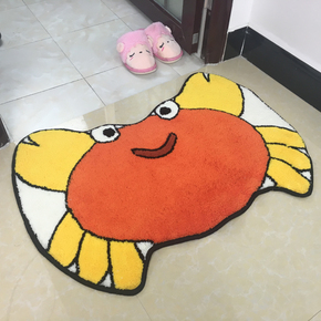 可爱螃蟹 儿童卡通地垫 门垫脚垫 吸水防滑地垫