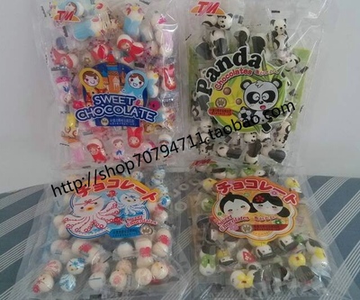 进口tmTM日本小偶人 章鱼 俄罗斯娃娃 熊猫造型乳酸糖果 巧克力糖