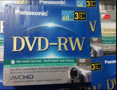 日本原装松下8CM DVD-RW 2.8G 60分钟摄像机可擦写dvd刻录光盘