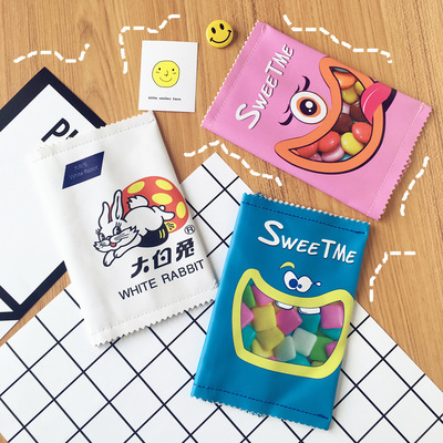 韩国原宿软萌钱包创意卡通PU笔袋硬币零钱包吃货糖果收纳包