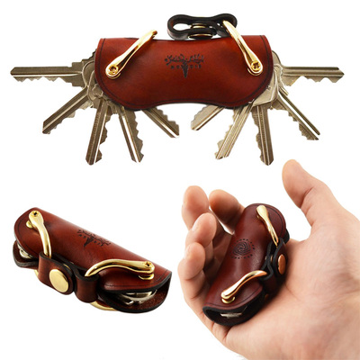 美国进口Moose掌中钥匙收纳包 家居钥匙包 特色手工真皮钥匙包