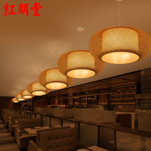 定制东南亚新中式竹编吊灯竹艺灯笼现代卧室餐厅茶楼创意灯具灯饰