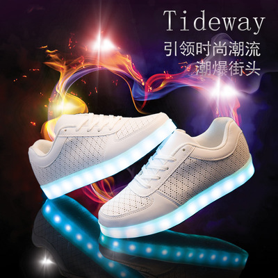 夜光鞋七彩发光鞋闪光鞋LED鞋潮流男女情侣荧光鞋USB充电灯光鞋子