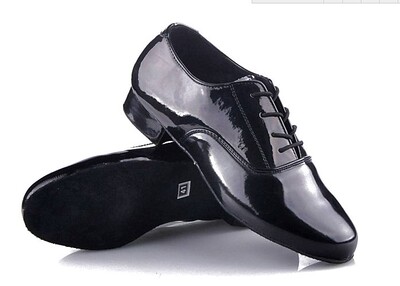 男士舞鞋厂家直销-专业定做成人拉丁舞鞋成人男黑亮革摩登鞋 特价