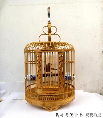 玉林鸟笼 雕刻高端竹鸟笼，双层门打斗设计，画眉攻斗笼