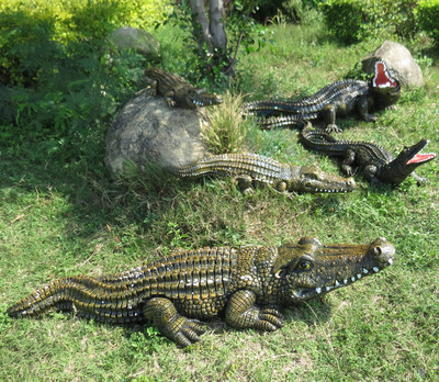 小区公园林花园景观装饰品摆件仿真动物模型大鳄鱼雕塑工艺品摆设