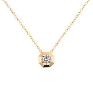 卡芙娜2015新款14K金女士六边形锆石吊坠颈链项链