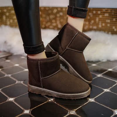 2015冬季韩版时尚百搭雪地靴女短筒棉靴学生保暖加厚棉鞋平跟女靴