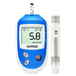 三诺血糖测试仪免调码安易血糖仪家用智能语音人气测量仪器+试纸