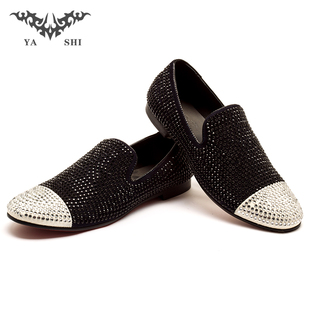 亚仕正品欧美风格平底潮流男鞋套鞋平跟低帮个性铆丁鞋YS491-16-5