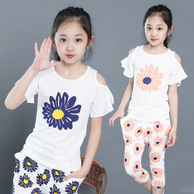 童装女童套装夏装2016夏款中大童运动衣服儿童夏季短袖小女孩韩版