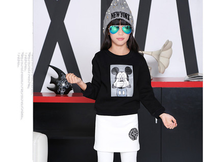 童装女童卫衣加绒加厚2015新款秋冬装中大儿童韩版中长款外套上衣