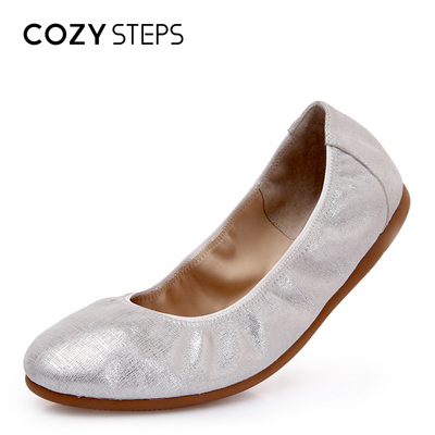 COZY STEPS2016秋季新品简约羊皮浅口低帮单鞋女蛋卷鞋6A028