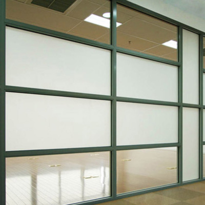 深圳办公隔墙 高隔断 单层型磨砂玻璃隔断墙 铝合金隔断墙隔音