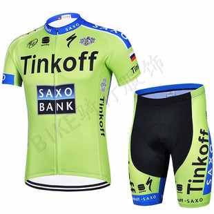 2015 Tinkoff 圣宝银行绿色短袖骑行服套装 夏季单车服环法车队版