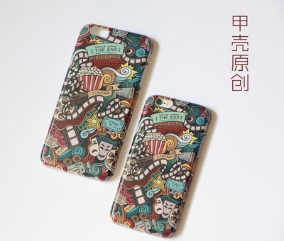 复古苹果6s iphone6plus文艺电影院创意日系原宿花纹磨砂硅胶软壳