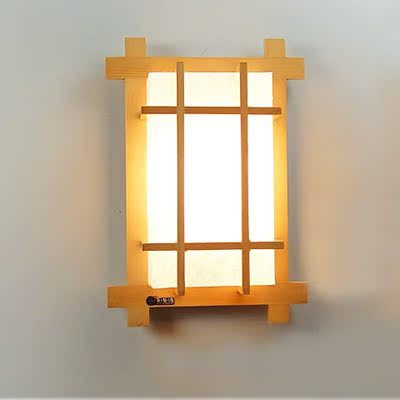 新中式壁灯阳台楼梯过道灯木质日式吸顶灯客厅房间卧室温馨床头灯