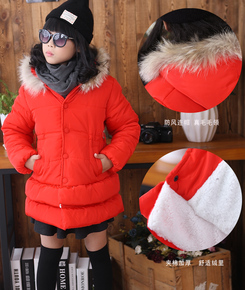 2015女童冬装棉衣新款棉服韩范收腰带帽貉子毛儿童冬季女童装外套