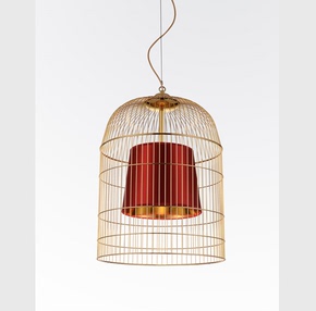 私人订制/电镀金属后现代日落系列鸟笼灯餐厅工程订制吊灯
