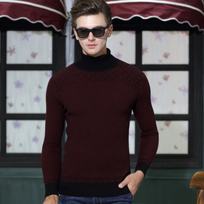 2016秋季新款男士羊毛衫高领 男式毛衣长袖套头男装商务绅士毛衣