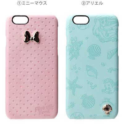 日本正品代购迪士尼米妮人鱼Iphone6s/6立体皮质手机壳保护套全包