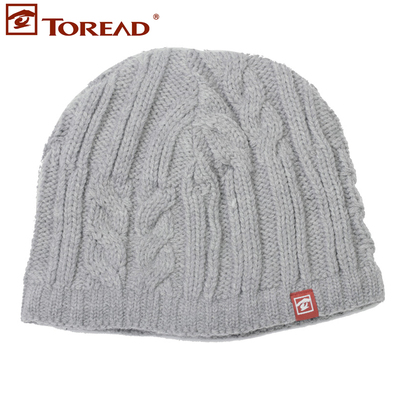 探路者针织帽男女通用款秋冬户外防风保暖包头毛线帽子TELB91061