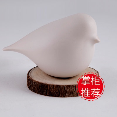 北欧简约抽象哑光陶瓷现代家居橱柜书房办公桌面摆件 小鸟饰品