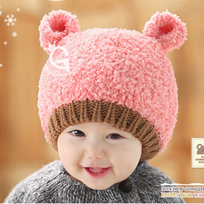 婴儿帽子春秋冬季0-3-6-12个月宝宝帽子男女儿童套头帽保暖小孩潮