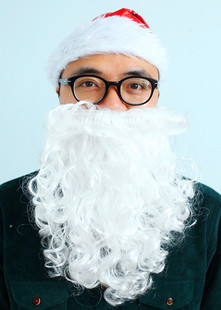 圣诞节 圣诞白胡子 圣诞老人胡子 白色胡子 圣诞老人胡子配帽子