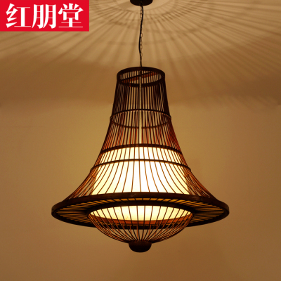 东南亚吊灯新中式竹艺创意茶楼会所过道客厅餐厅灯具简约日式灯饰
