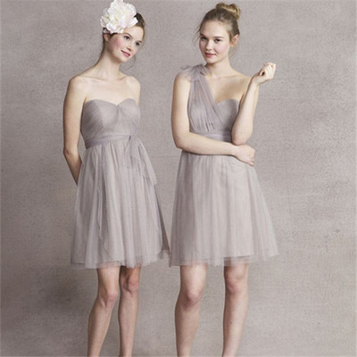 新款婚纱晚礼服抹胸短款纱裙一款多穿姐妹裙伴娘裙显瘦香槟色
