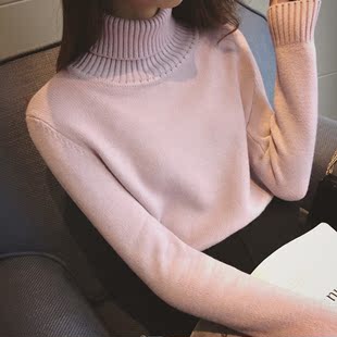 韩版高领毛衣加厚打底衫上衣内搭保暖长袖t恤女冬款学生针织衫潮