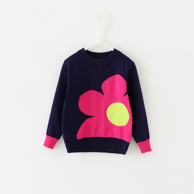 儿童装2015冬新款3-4-5-6-7岁女童毛衣套头加厚针织衫圆领打底衫