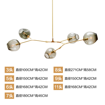 Lindsey设计师北欧复古工业风玻璃球现代简约客厅灯餐厅魔豆吊灯