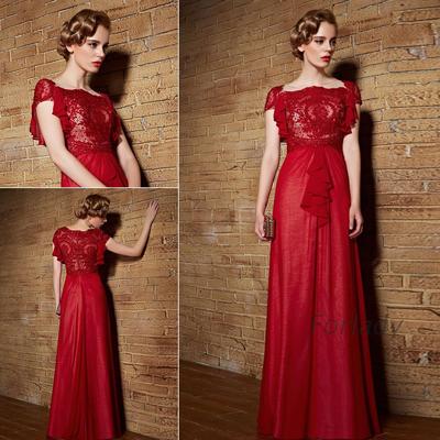 创意狐2015晚礼服深红色礼服长款礼服修身礼服新娘结婚礼服