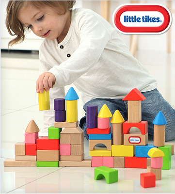 littletikes儿童积木玩具益智启蒙木制100粒1-2-3-6周岁小孩女孩