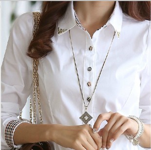 女士正装打底白色春秋季职业衬衫衬衣长袖修身工作服韩版学生
