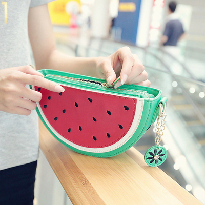 韩国创意可爱水果包 原宿软妹手机包 柠檬包西瓜包单肩斜跨小包包