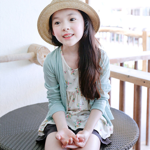 2015韩国童装夏季新款女童防晒衣中大儿童空调开衫宝宝外套亲子装