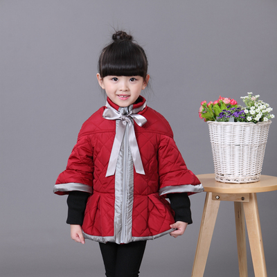 冬款女童棉衣拼接袖棉袄2015中小童韩版加厚衣服加棉外套防风袖口