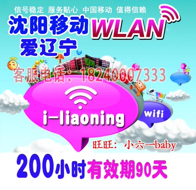 爱辽宁无线 i-LiaoNing 200小时90天 辽宁全省校园EDU通用