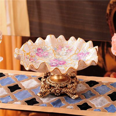 欧式水果盘奢华创意大号树脂果盆现代客厅茶几摆件家居装饰工艺品